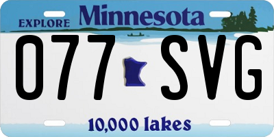 MN license plate 077SVG