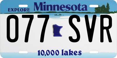 MN license plate 077SVR