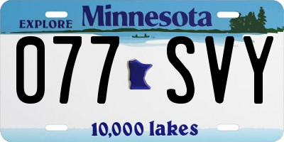 MN license plate 077SVY
