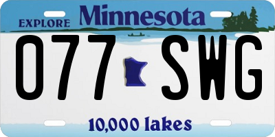 MN license plate 077SWG