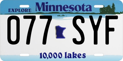 MN license plate 077SYF
