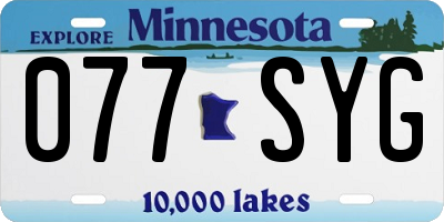 MN license plate 077SYG