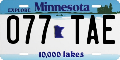 MN license plate 077TAE