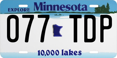 MN license plate 077TDP
