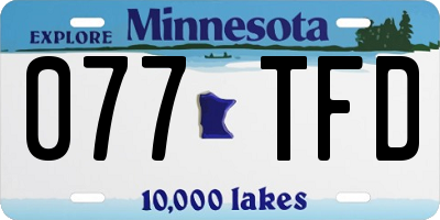 MN license plate 077TFD