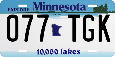 MN license plate 077TGK