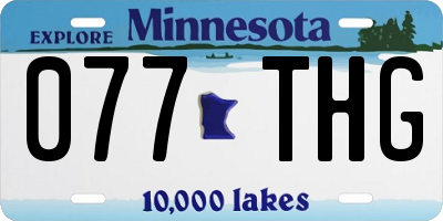 MN license plate 077THG
