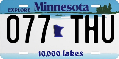 MN license plate 077THU