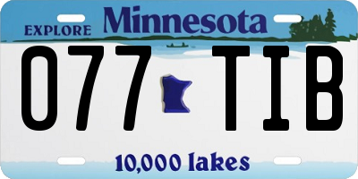 MN license plate 077TIB