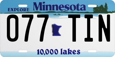 MN license plate 077TIN