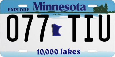 MN license plate 077TIU