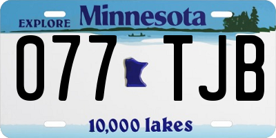MN license plate 077TJB