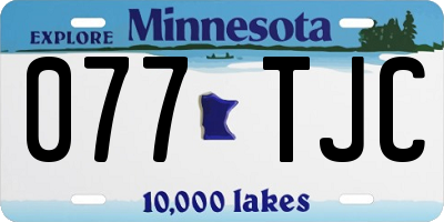 MN license plate 077TJC