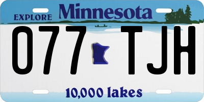 MN license plate 077TJH