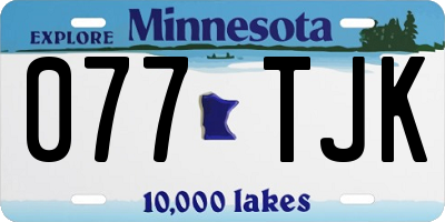 MN license plate 077TJK