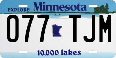 MN license plate 077TJM