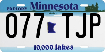 MN license plate 077TJP