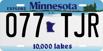 MN license plate 077TJR