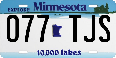 MN license plate 077TJS