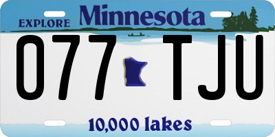 MN license plate 077TJU