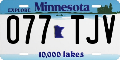 MN license plate 077TJV