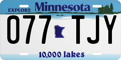 MN license plate 077TJY
