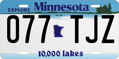 MN license plate 077TJZ