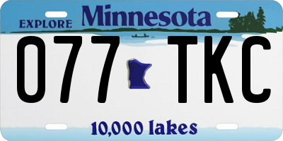 MN license plate 077TKC