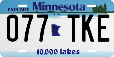 MN license plate 077TKE