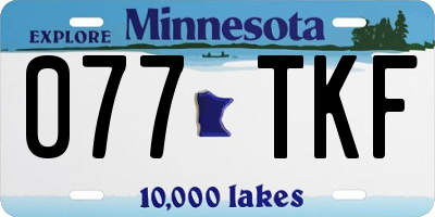 MN license plate 077TKF