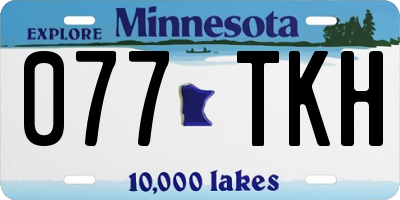 MN license plate 077TKH