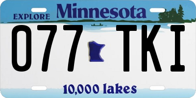 MN license plate 077TKI