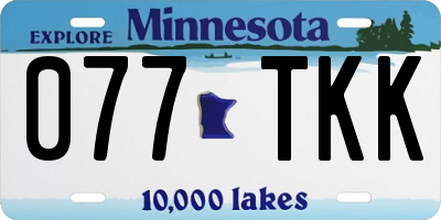 MN license plate 077TKK