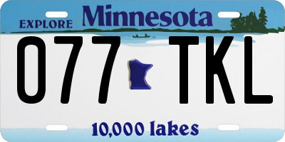 MN license plate 077TKL