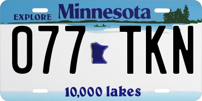 MN license plate 077TKN