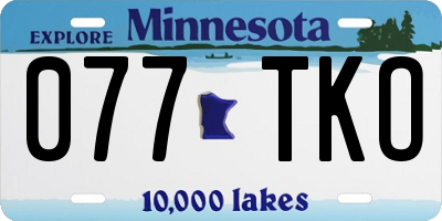 MN license plate 077TKO