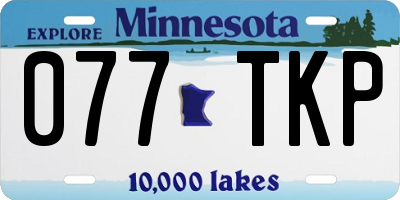 MN license plate 077TKP