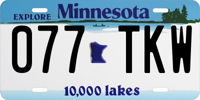 MN license plate 077TKW