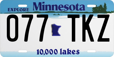 MN license plate 077TKZ