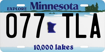 MN license plate 077TLA