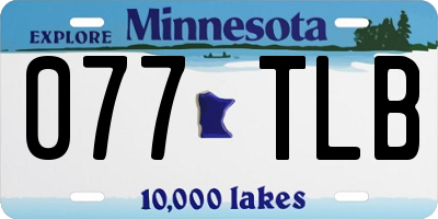 MN license plate 077TLB