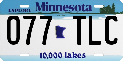 MN license plate 077TLC