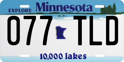 MN license plate 077TLD