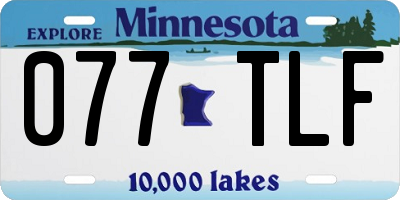 MN license plate 077TLF