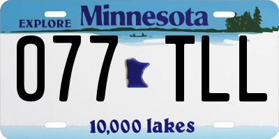 MN license plate 077TLL
