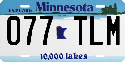 MN license plate 077TLM