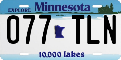 MN license plate 077TLN
