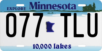 MN license plate 077TLU