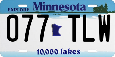 MN license plate 077TLW