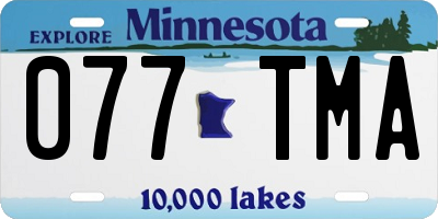 MN license plate 077TMA